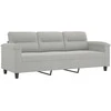 Trivietė sofa, šviesiai pilka, 180cm, mikropluošto audinys