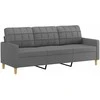 Trivietė sofa, tamsiai pilkos spalvos, 180cm, audinys