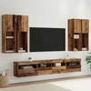 TV staliukas TV sieninės spintos komplektas su LED apšvietimu 7 vnt.