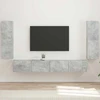 TV staliukas TV sieninio kabineto komplektas 4 vnt. Betono pilka