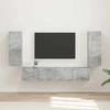 TV staliukas TV sieninio kabineto komplektas 4 vnt. Betono pilka