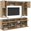 TV staliukas TV sieninio kabineto komplektas 6 vnt. 197 x 30 x 60,5 cm