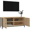 TV staliukas TV spintelė su durelėmis, ąžuolo, 102x35x45cm, apdirbta mediena