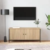 TV staliukas TV spintelė su durelėmis, ąžuolo, 102x35x45cm, apdirbta mediena