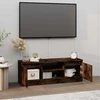TV staliukas TV spintelė su durelėmis, dūminio ąžuolo, 102x30x36cm