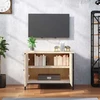 TV staliukas TV spintelė su durelėmis, ąžuolo, 60x35x45cm, mediena