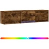 TV staliukas TV spintelė su LED 165 x 34 x 40 cm Rūkytas Ąžuolas