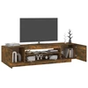 TV staliukas TV spintelė su LED apšvietimu, dūminio ąžuolo, 160x35x40cm