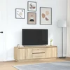TV staliukas TV spintelė su LED lemputėmis, ąžuolo spalvos, 160,5x41x50 cm
