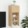 TV staliukas TV spintelė su LED lemputėmis, ąžuolo spalvos, 40,5x30x90cm