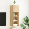 TV staliukas TV spintelė su LED lemputėmis, ąžuolo spalvos, 30,5x30x90cm