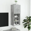 TV staliukas TV spintelė su LED lemputėmis, betono pilka, 40,5x30x102cm