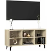 TV staliukas TV spintelė su metalinėmis kojelėmis, ąžuolo, 103,5x30x50cm