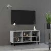 TV staliukas TV spintelė su metalinėmis kojelėmis, pilka, 103,5x30x50cm