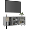 TV staliukas TV spintelė su metalinėmis kojelėmis, pilka, 103,5x30x50cm