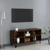 TV staliukas TV spintelė su metalinėmis kojomis, dūminė, 103,5x30x50cm