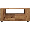 TV staliukas TV spintelė su ratukais, medienos, 102x34,5x43cm, mediena