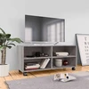 TV staliukas TV spintelė su ratukais, pilka ąžuolo, 90x35x35cm, mediena