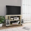 TV staliukas TV spintelė su ratukais, sonoma ąžuolo sp., 80x40x45cm, mediena
