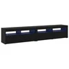 TV staliukas Televizoriaus spintelė 2 pcs Juodas ąžuolas 210 x 35 x 40 cm