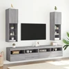 TV staliukas TV spintelės su LED, 2vnt., pilkos ąžuolo, 30,5x30x102cm