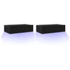 TV staliukas TV spintelės su LED lemputėmis, 2 vnt., juodo ąžuolo spalvos, 60x35x15,5 cm