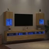 TV staliukas TV spintelės su LED lemputėmis, 2vnt., ąžuolo, 30,5x30x60cm