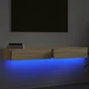 TV staliukas TV spintelės su LED lemputėmis, 2vnt., ąžuolo, 60x35x15,5cm