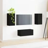 TV staliukas TV spintelių komplektas 2 pcs Juoda Apdirbta mediena