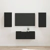TV staliukas TV spintelių komplektas 2 pcs Juoda Apdirbta mediena