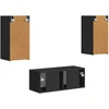 TV staliukas TV spintelių komplektas 2 pcs Juoda Apdirbta mediena