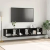 TV staliukas TV spintelių komplektas 3 vnt. Juoda Apdirbta mediena