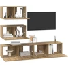 TV staliukas TV spintelių komplektas 4 pcs Amatininkų ąžuolas