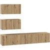 TV staliukas TV spintelių komplektas 4 pcs Amatininkų ąžuolas