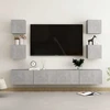 TV staliukas TV spintelių komplektas, 6 dalių, betono pilkas, mediena