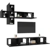 TV staliukas TV spintelių komplektas 7 pcs Juodojo ąžuolo Apdirbta mediena