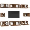 TV staliukas TV spintelių komplektas 8 vnt. 80 x 30 x 30 cm Senovinis medis