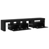 TV staliukas Televizoriaus spintelė 2 pcs Juodas ąžuolas 200 x 36,5 x 40 cm