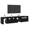 TV staliukas Televizoriaus spintelė 2 pcs Juodas ąžuolas 200 x 36,5 x 40 cm