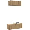 TV staliukas 2 dalių sieninis televizoriaus spintelės komplektas Artisan Oak