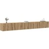 TV staliukas 3 dalių sieninis televizoriaus spintelės komplektas Artisan Oak