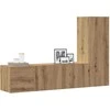 TV staliukas 3 dalių sieninis televizoriaus spintelės komplektas Artisan Oak
