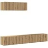 TV staliukas 3 dalių sieninis televizoriaus spintelės komplektas Artisan Oak