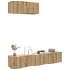 TV staliukas 3 dalių sieninis televizoriaus spintelės komplektas Artisan Oak