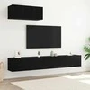 TV staliukas TV spintelių komplektas 3 pcs Juodojo ąžuolo Apdirbta mediena