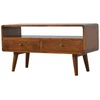 TV staliukas Artisan Furniture Lenkta mango medienos TV spintelė, kaštono atspalvio