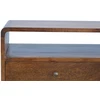 TV staliukas Artisan Furniture Lenkta mango medienos TV spintelė, kaštono atspalvio