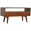 TV staliukas Artisan Furniture Lenkta mango medienos TV spintelė, kaštono atspalvio