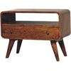 TV staliukas Artisan Furniture Lenkta Riešutmedžio Mini TV spintelė