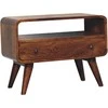TV staliukas Artisan Furniture Lenkta Riešutmedžio Mini TV spintelė
